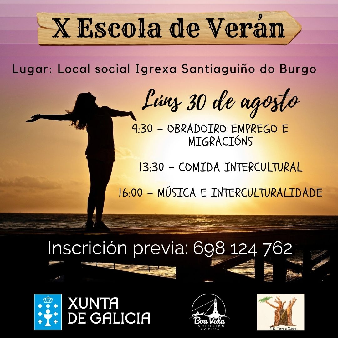 Cartel X Escola de Verán lunes 30 de agosto