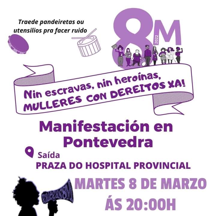 Cartel da manifestación polo 8M Día internacional da Muller